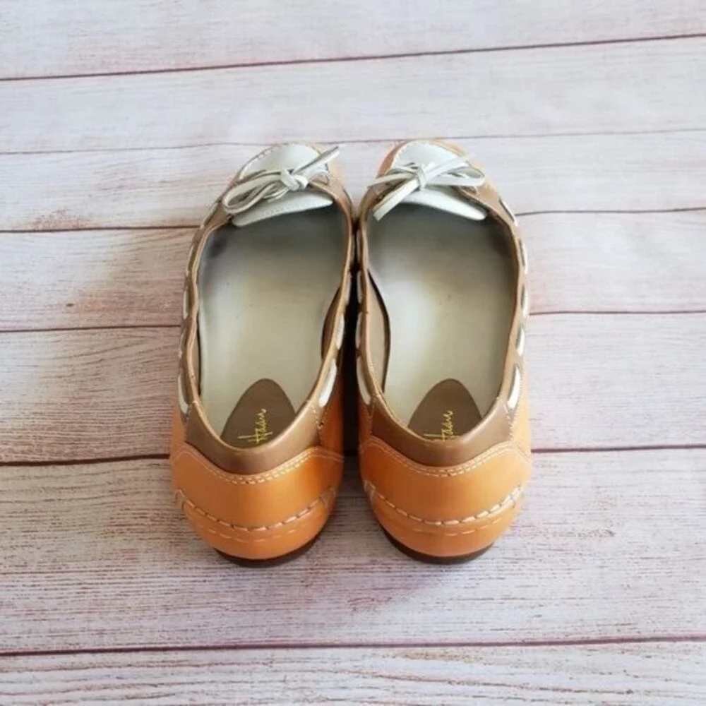 Cole Haan Nike Air Women's Leather Loafers/Flats with Threaded Bow